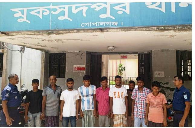 মুকসুদপুর বিভিন্ন মামলায় ১৫ আসামি গ্রেফতার