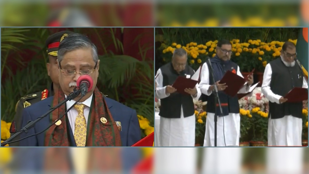 শপথ নিচ্ছেন নতুন মন্ত্রিসভার সদস্যরা
