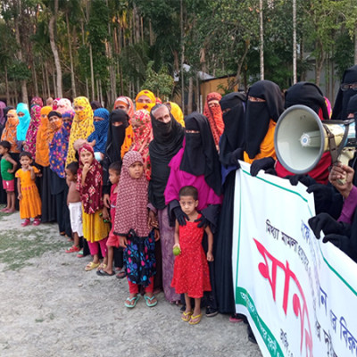 মাইজপাড়ায় হাফেজ কামরুজ্জমানের বিরুদ্ধে মিথ্যা মামলা প্রত্যাহারের দাবীতে মানববন্ধন