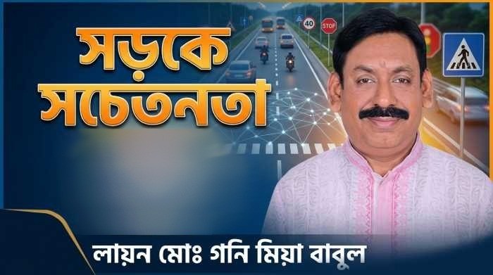 সড়কে সচেতনতা- লায়ন মোঃ গনি মিয়া বাবুল